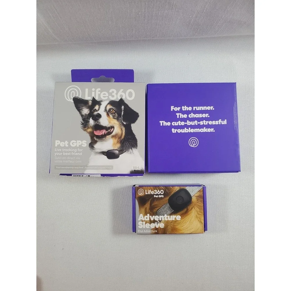 Life360 Pet GPS Tracker Live Tracking for Dog Cat Collar w/ Adventure Sleeve NEW